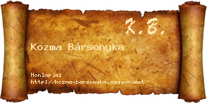 Kozma Bársonyka névjegykártya